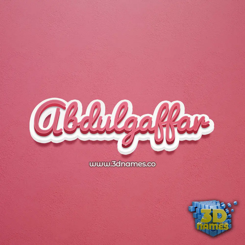 abdulgaffar in Red Scribble style - 3D name wallpaper
