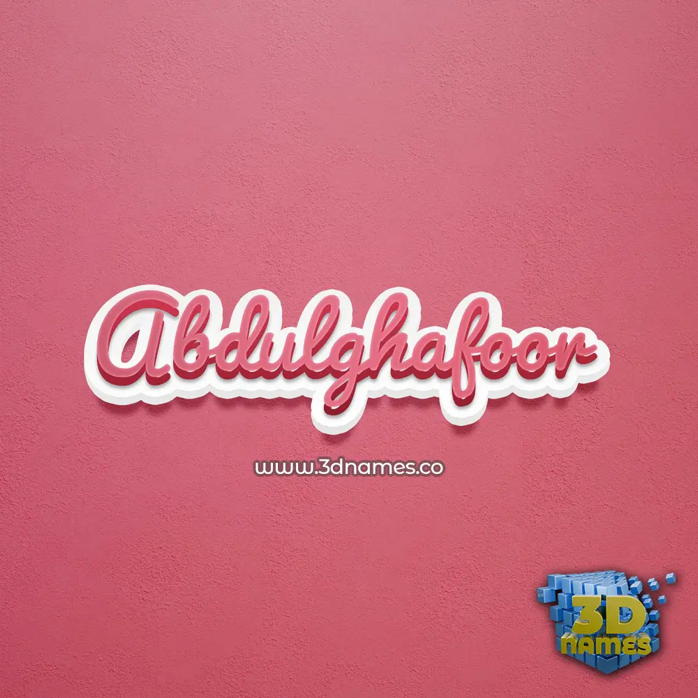 abdulghafoor in Red Scribble style - 3D name wallpaper