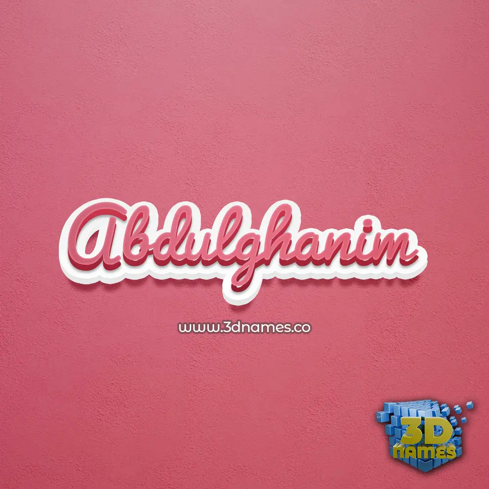 abdulghanim in Red Scribble style - 3D name wallpaper
