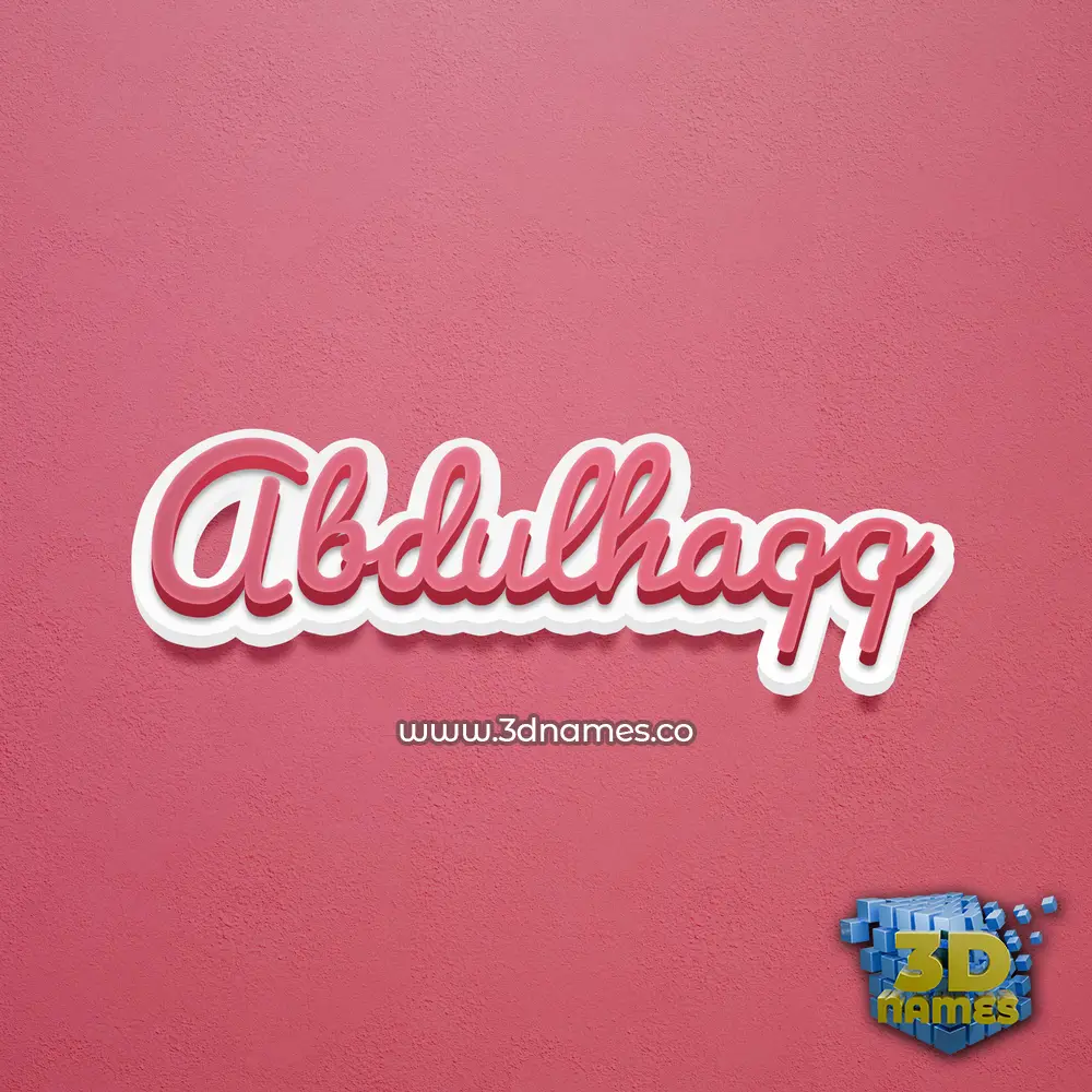 abdulhaqq in Red Scribble style - 3D name wallpaper