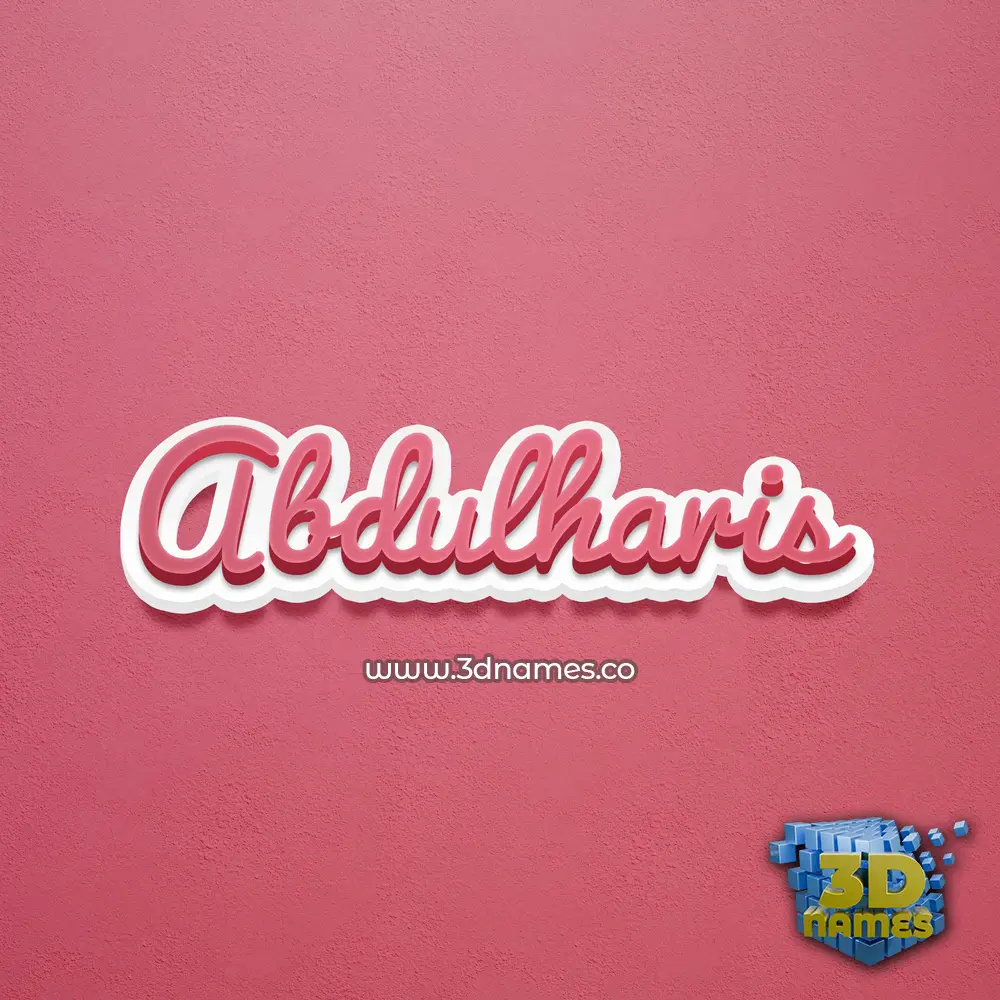 abdulharis in Red Scribble style - 3D name wallpaper