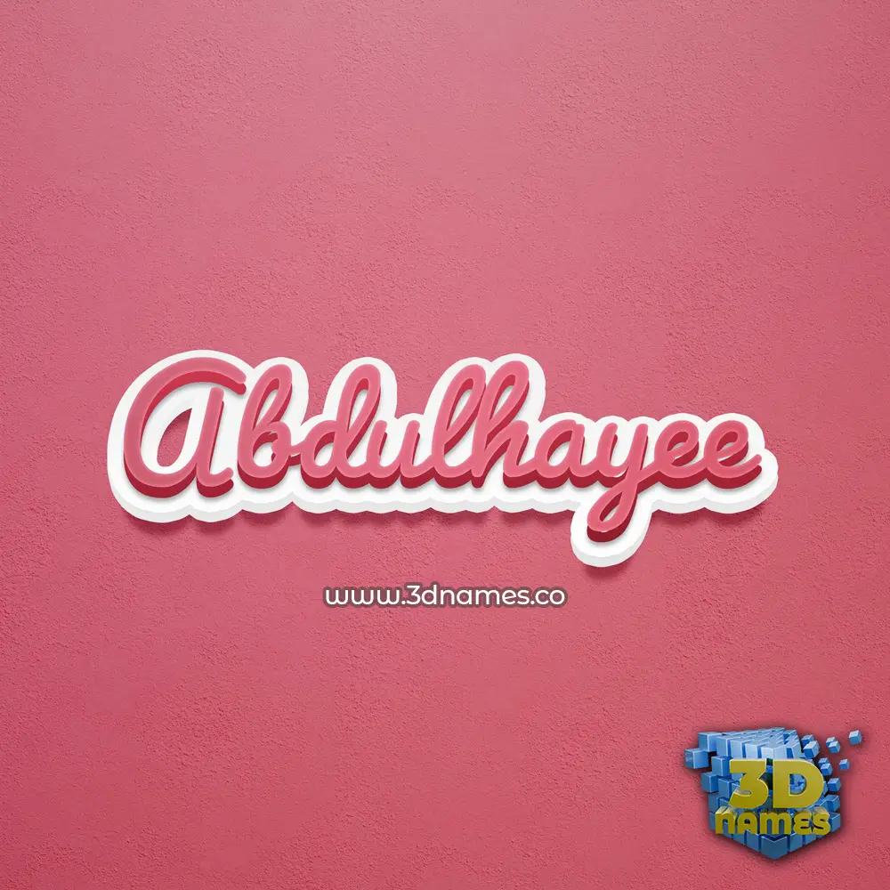 abdulhayee in Red Scribble style - 3D name wallpaper