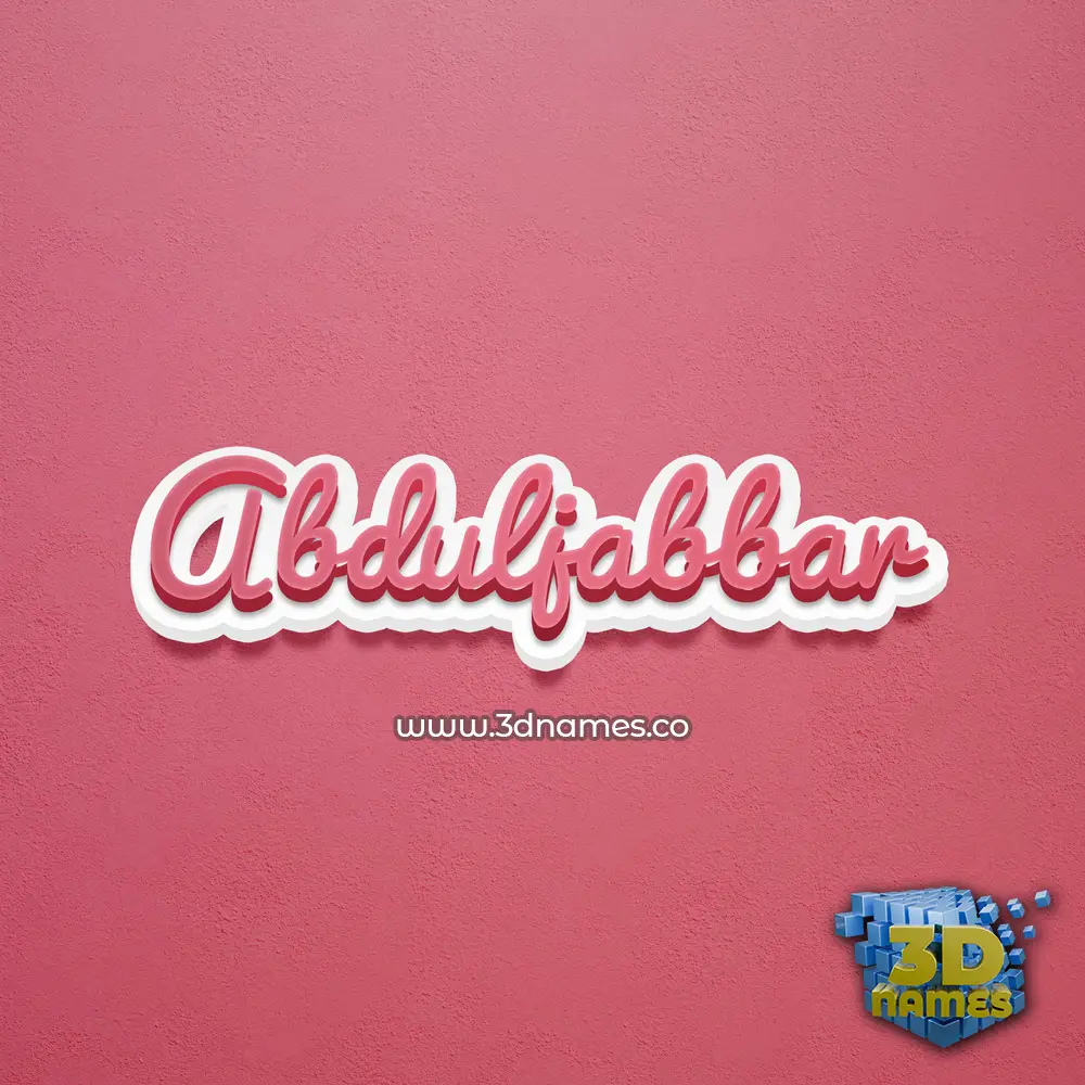 abduljabbar in Red Scribble style - 3D name wallpaper