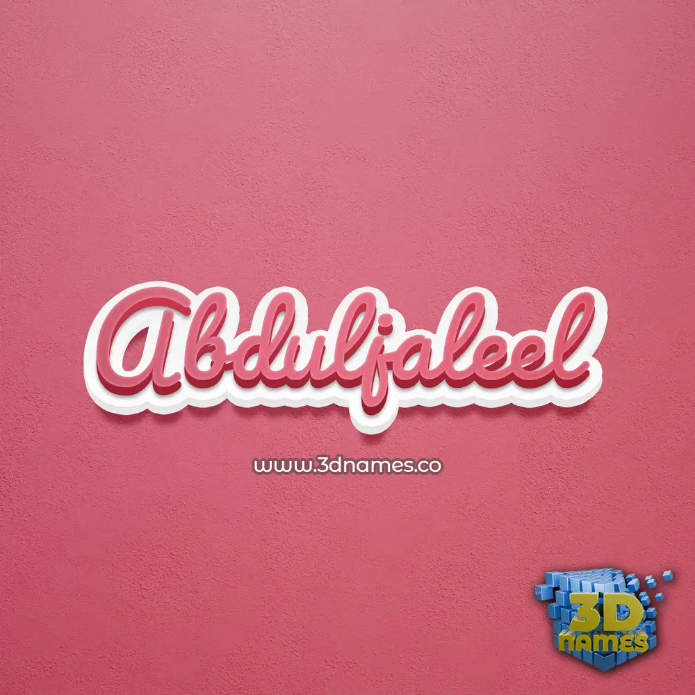 abduljaleel in Red Scribble style - 3D name wallpaper