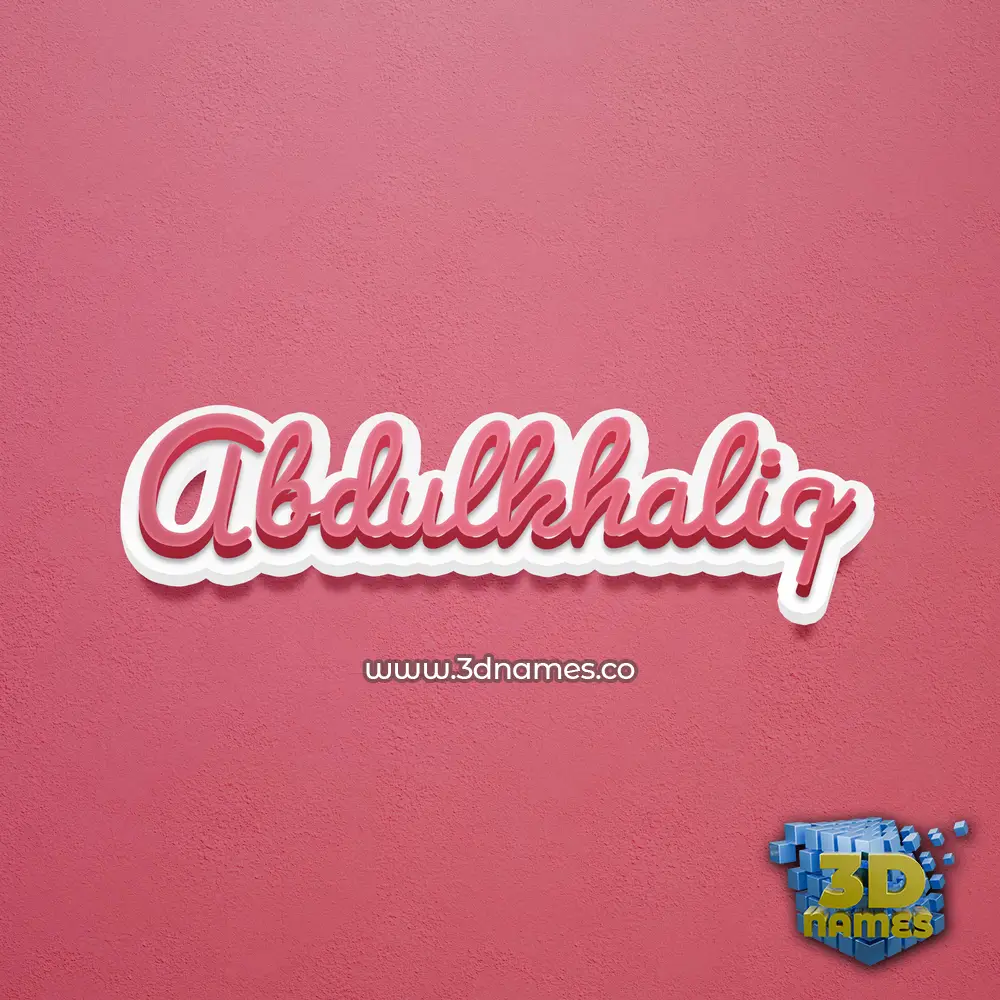 abdulkhaliq in Red Scribble style - 3D name wallpaper
