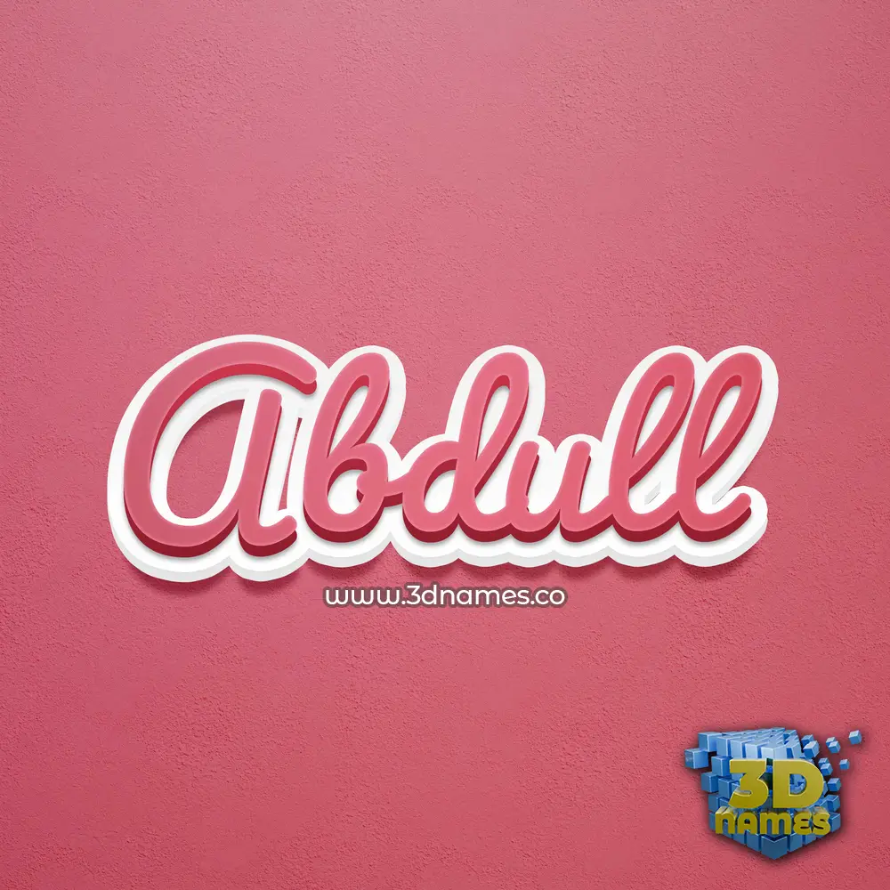 abdull in Red Scribble style - 3D name wallpaper