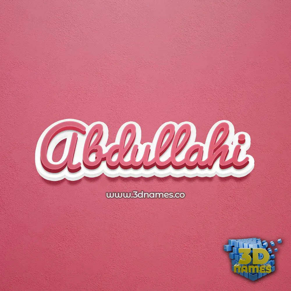 abdullahi in Red Scribble style - 3D name wallpaper