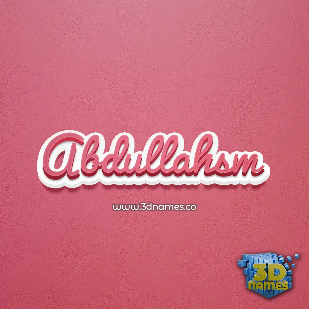 abdullahsm in Red Scribble style - 3D name wallpaper