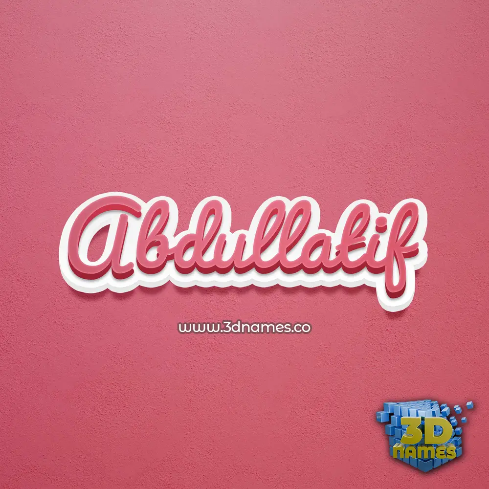 abdullatif in Red Scribble style - 3D name wallpaper