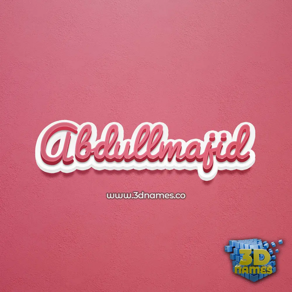 abdullmajid in Red Scribble style - 3D name wallpaper