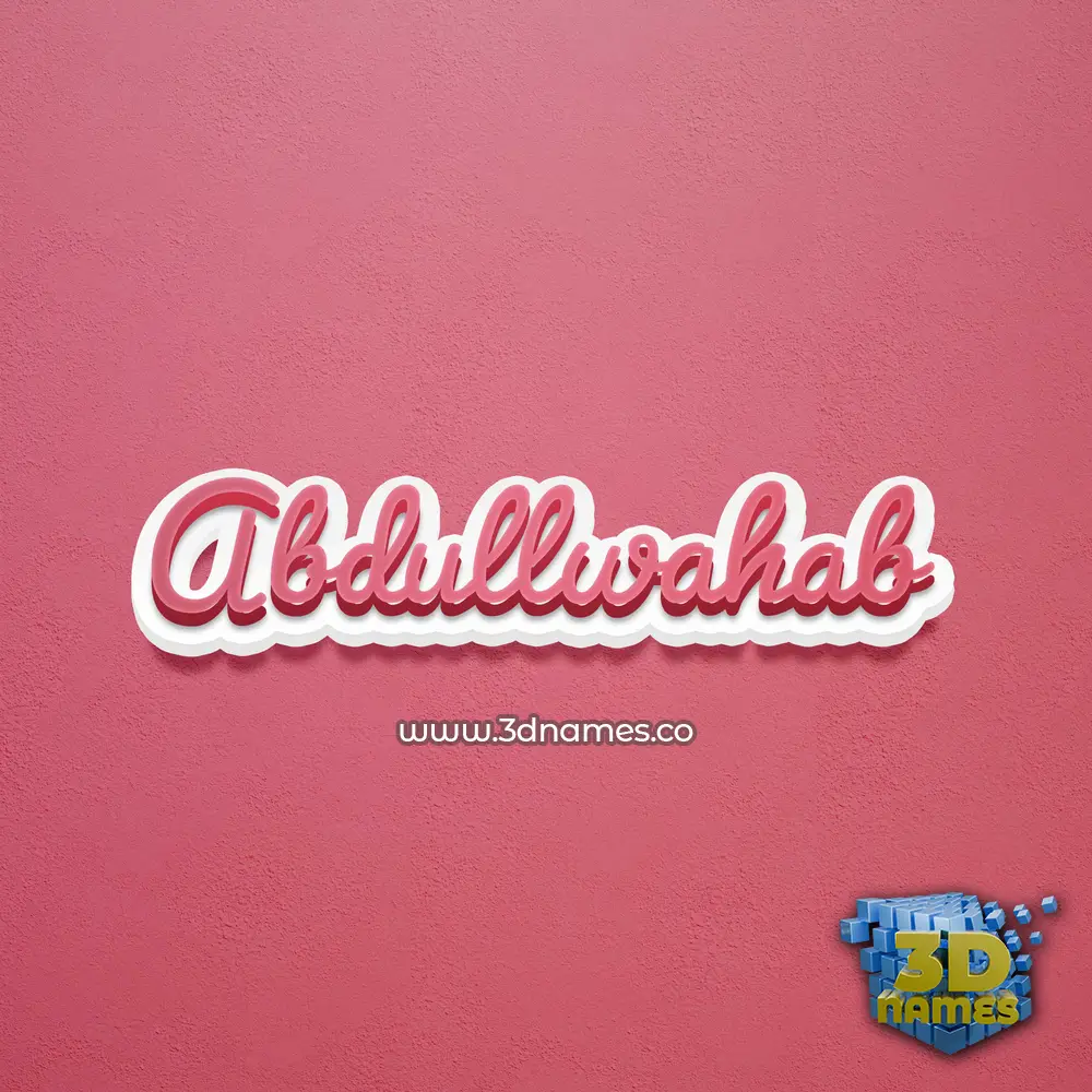 abdullwahab in Red Scribble style - 3D name wallpaper