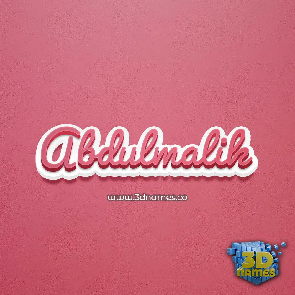 abdulmalik in Red Scribble style - 3D name wallpaper