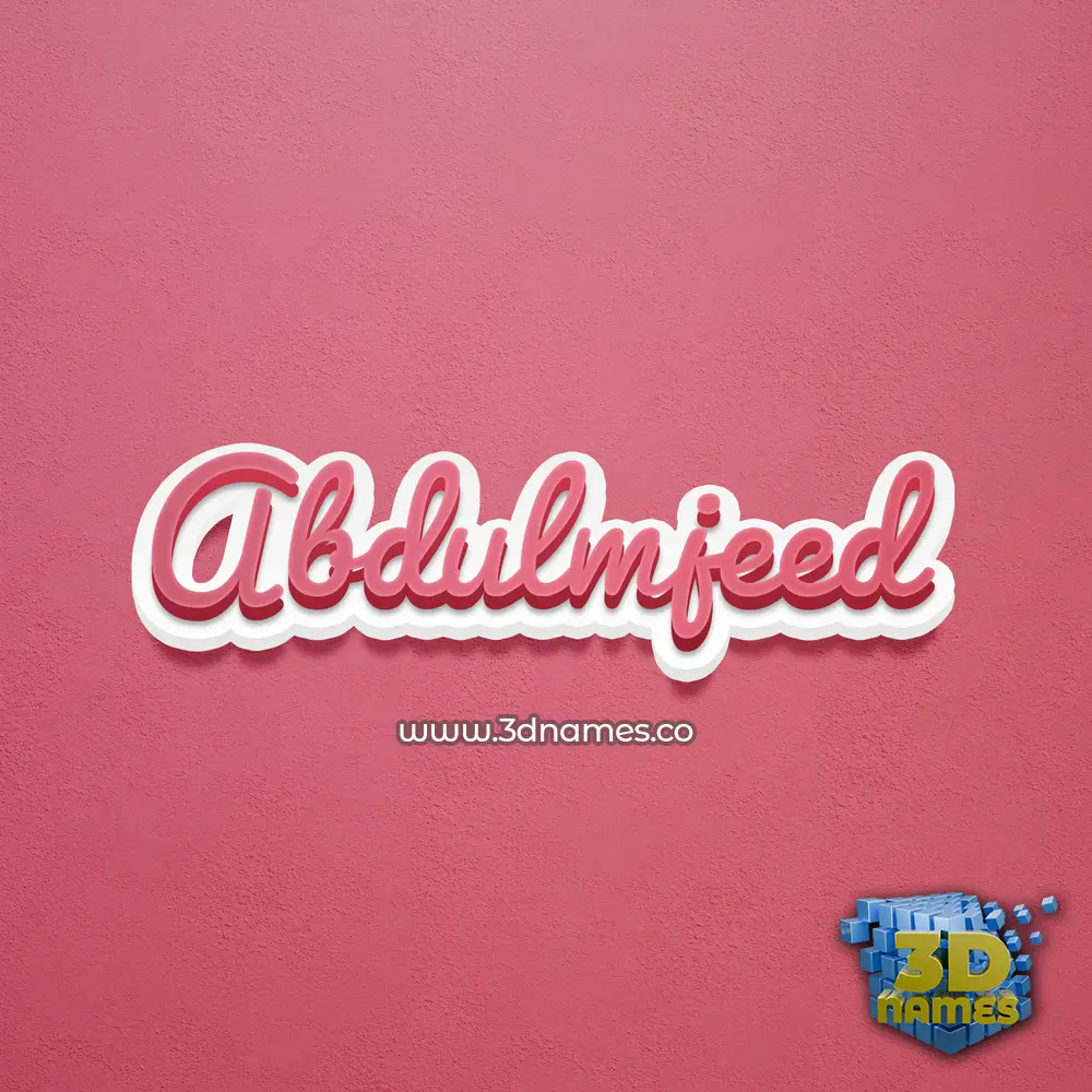 abdulmjeed in Red Scribble style - 3D name wallpaper