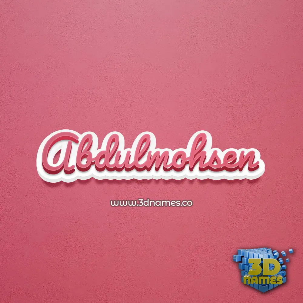 abdulmohsen in Red Scribble style - 3D name wallpaper