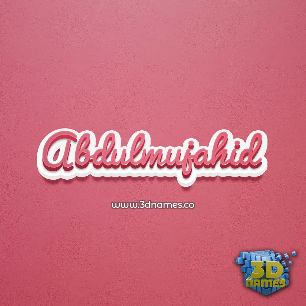 abdulmujahid in Red Scribble style - 3D name wallpaper