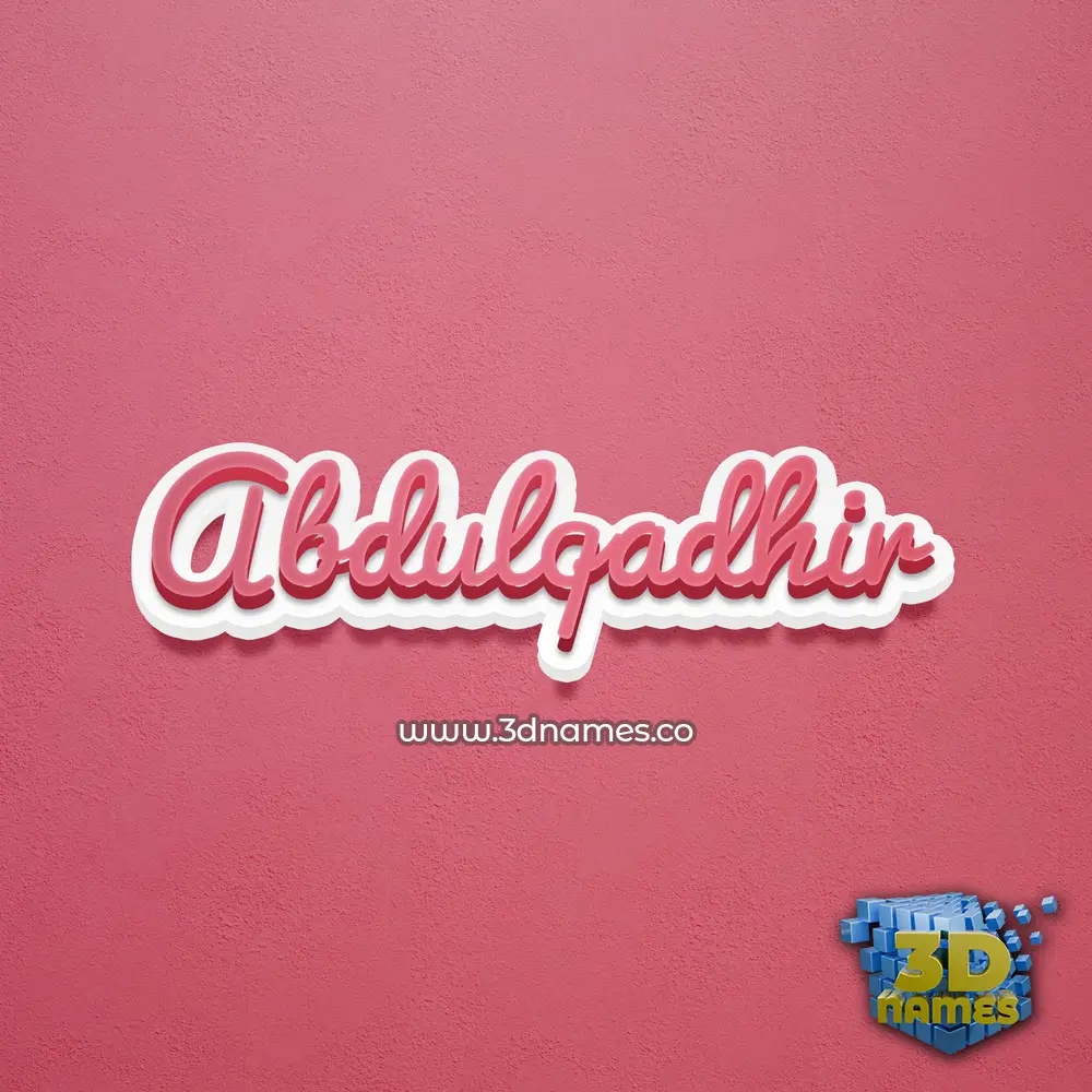 abdulqadhir in Red Scribble style - 3D name wallpaper