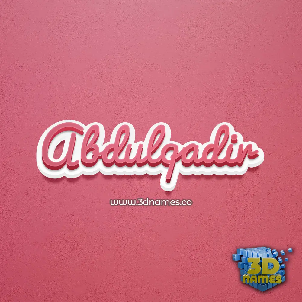 abdulqadir in Red Scribble style - 3D name wallpaper