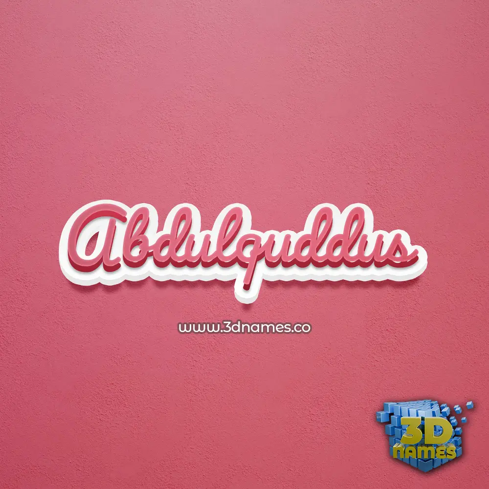 abdulquddus in Red Scribble style - 3D name wallpaper
