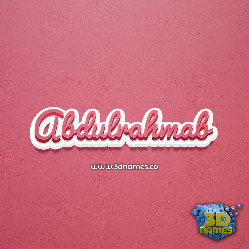 abdulrahmab in Red Scribble style - 3D name wallpaper
