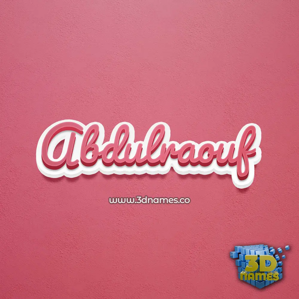 abdulraouf in Red Scribble style - 3D name wallpaper