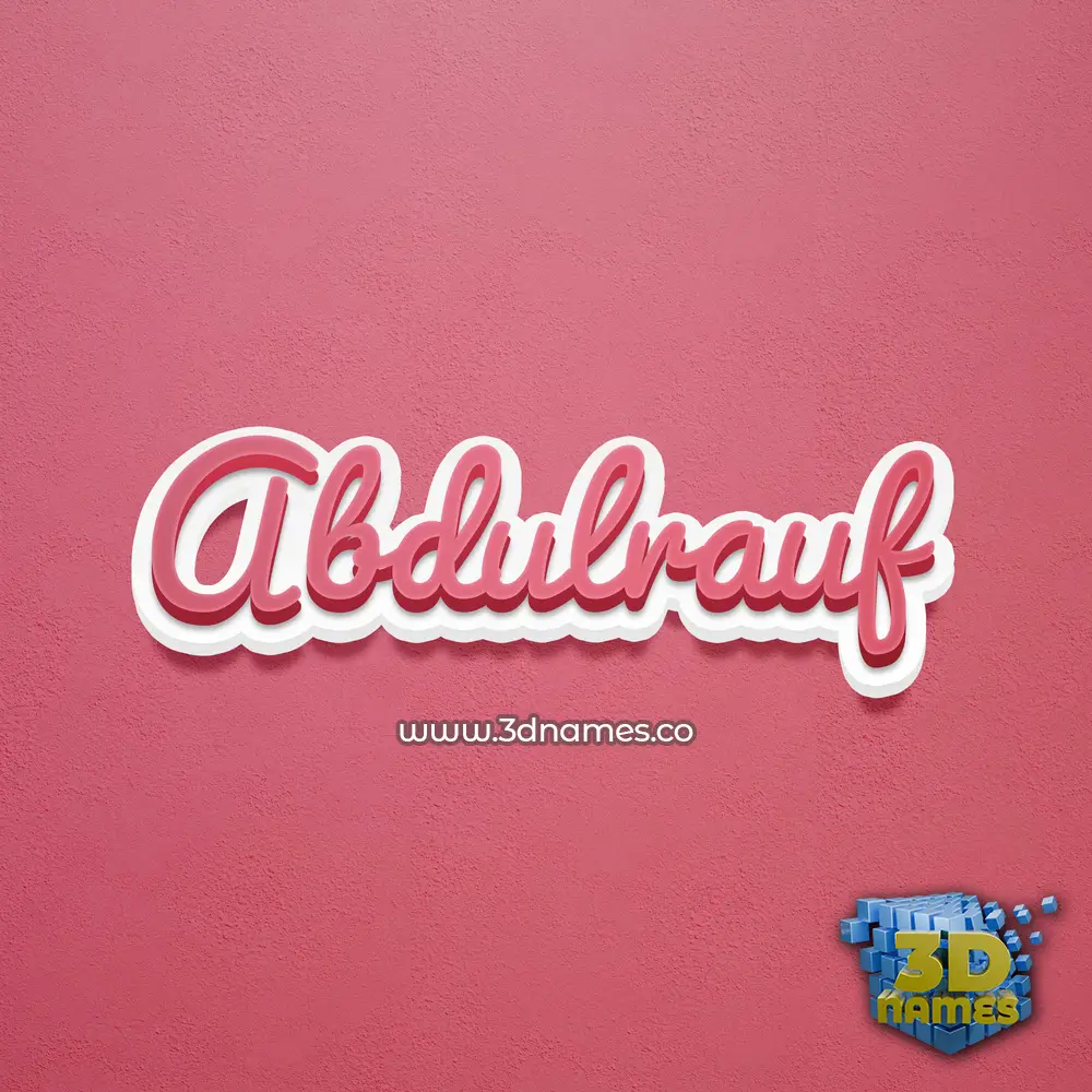 abdulrauf in Red Scribble style - 3D name wallpaper