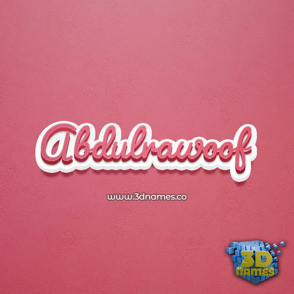 abdulrawoof in Red Scribble style - 3D name wallpaper