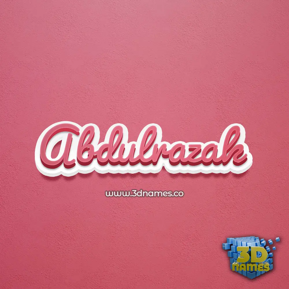 abdulrazak in Red Scribble style - 3D name wallpaper