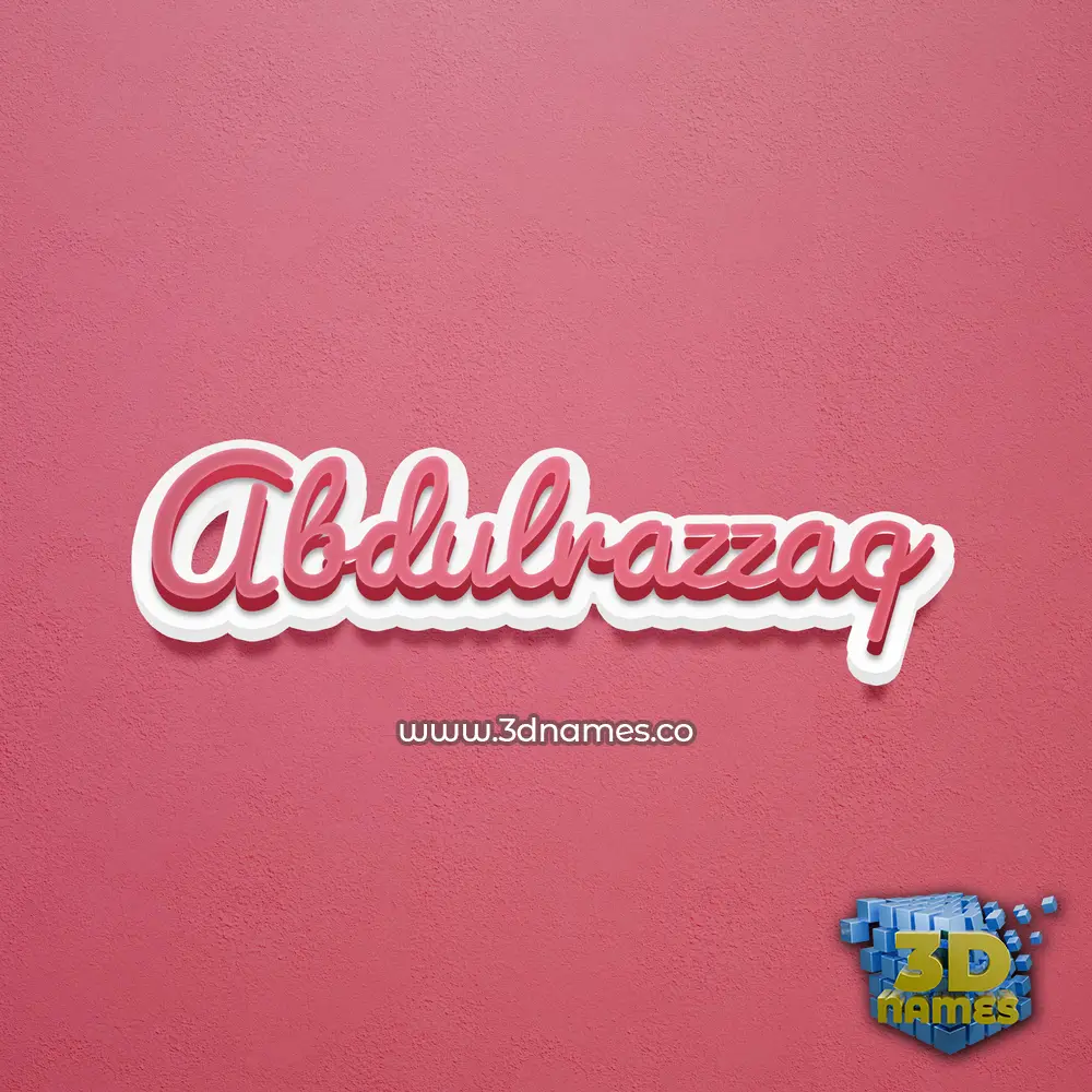 abdulrazzaq in Red Scribble style - 3D name wallpaper