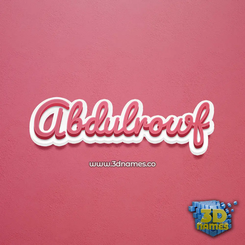 abdulrowf in Red Scribble style - 3D name wallpaper