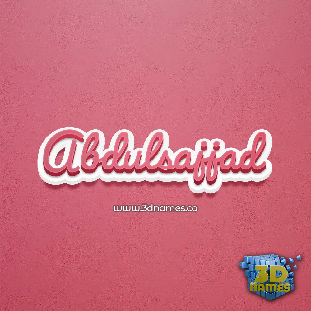 abdulsajjad in Red Scribble style - 3D name wallpaper