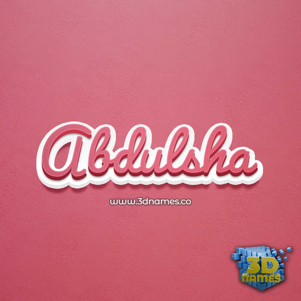 abdulsha in Red Scribble style - 3D name wallpaper