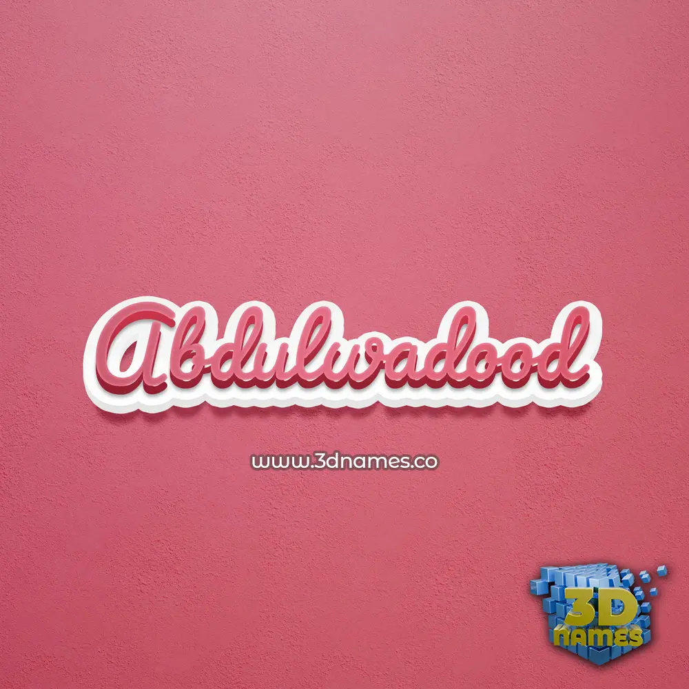 abdulwadood in Red Scribble style - 3D name wallpaper
