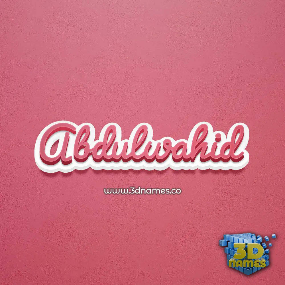 abdulwahid in Red Scribble style - 3D name wallpaper