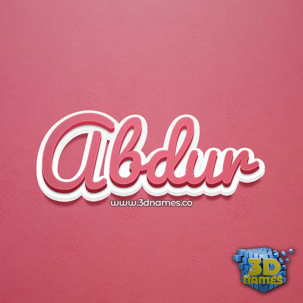 abdur in Red Scribble style - 3D name wallpaper
