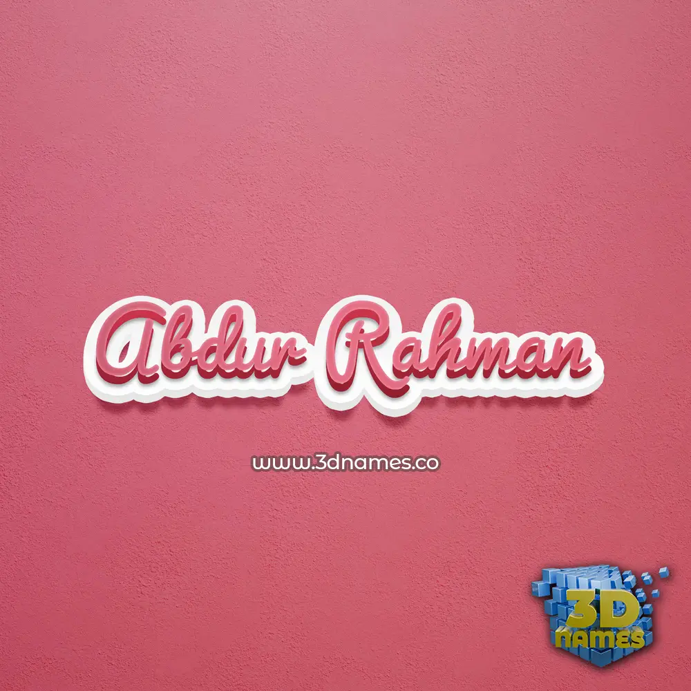 abdur rahman in Red Scribble style - 3D name wallpaper