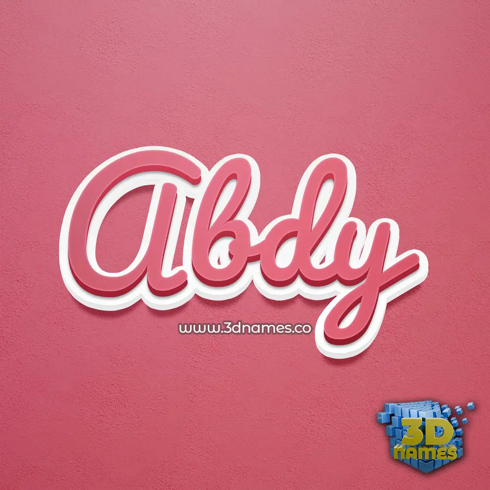 abdy in Red Scribble style - 3D name wallpaper