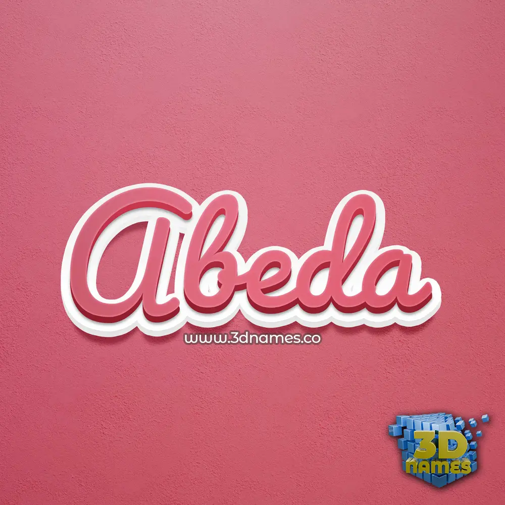 abeda in Red Scribble style - 3D name wallpaper