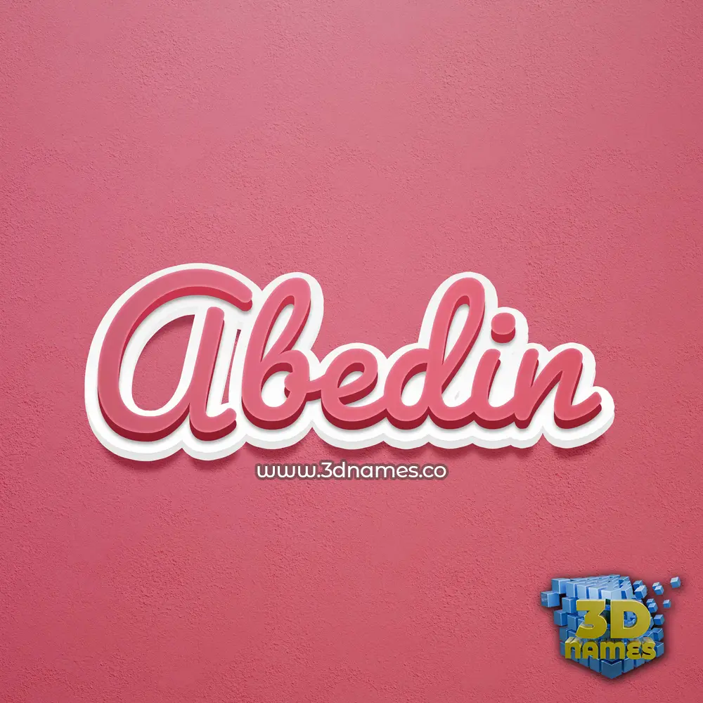 abedin in Red Scribble style - 3D name wallpaper
