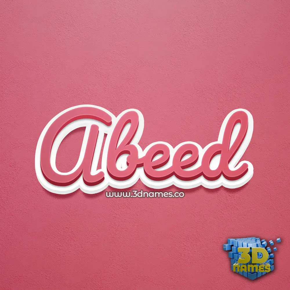 abeed in Red Scribble style - 3D name wallpaper