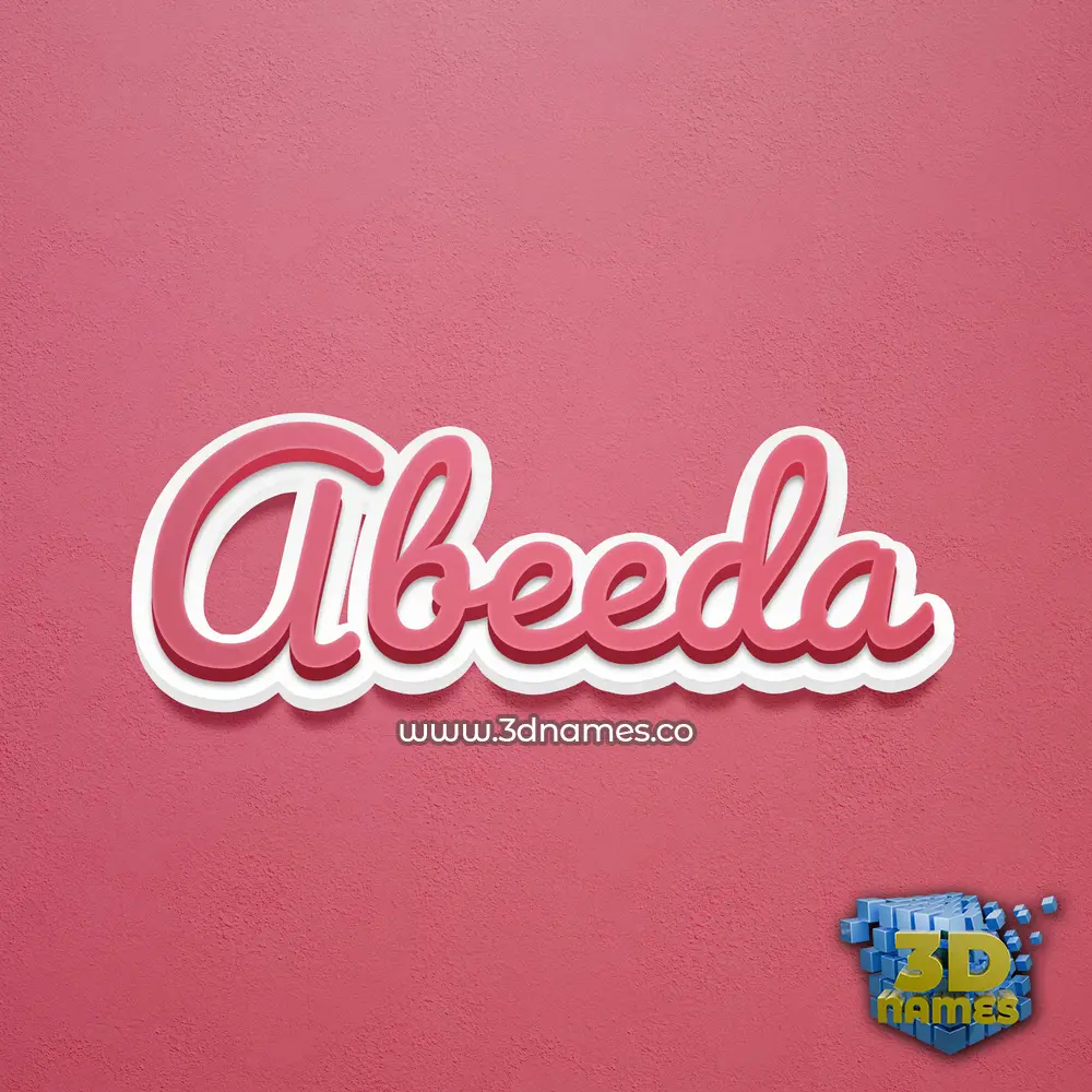 abeeda in Red Scribble style - 3D name wallpaper