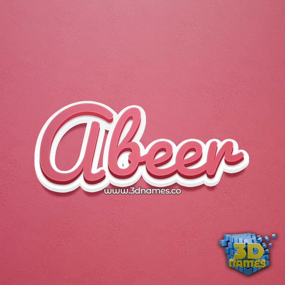 abeer in Red Scribble style - 3D name wallpaper