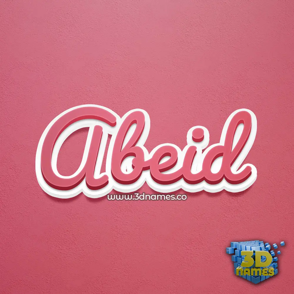abeid in Red Scribble style - 3D name wallpaper