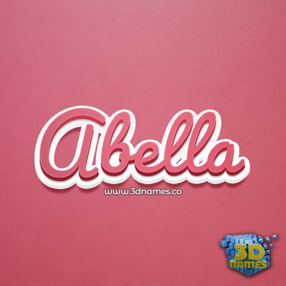 abella in Red Scribble style - 3D name wallpaper
