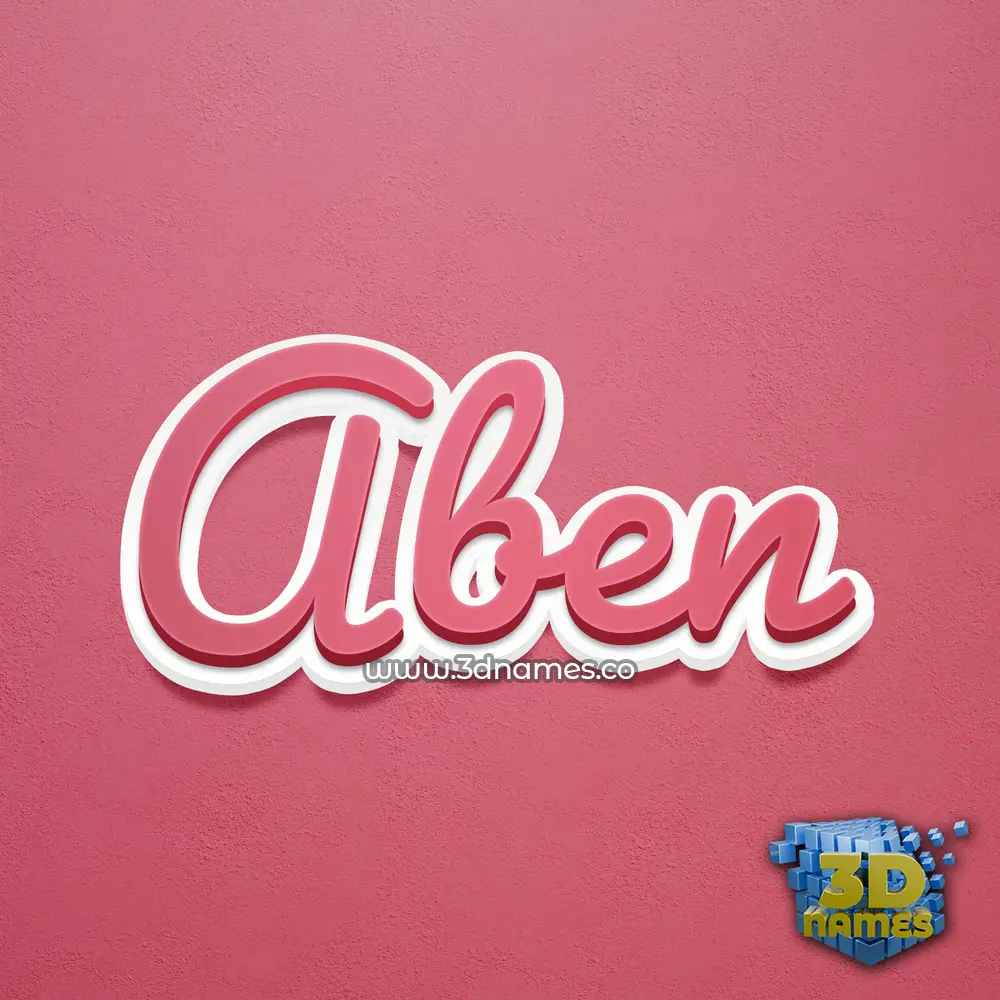 aben in Red Scribble style - 3D name wallpaper