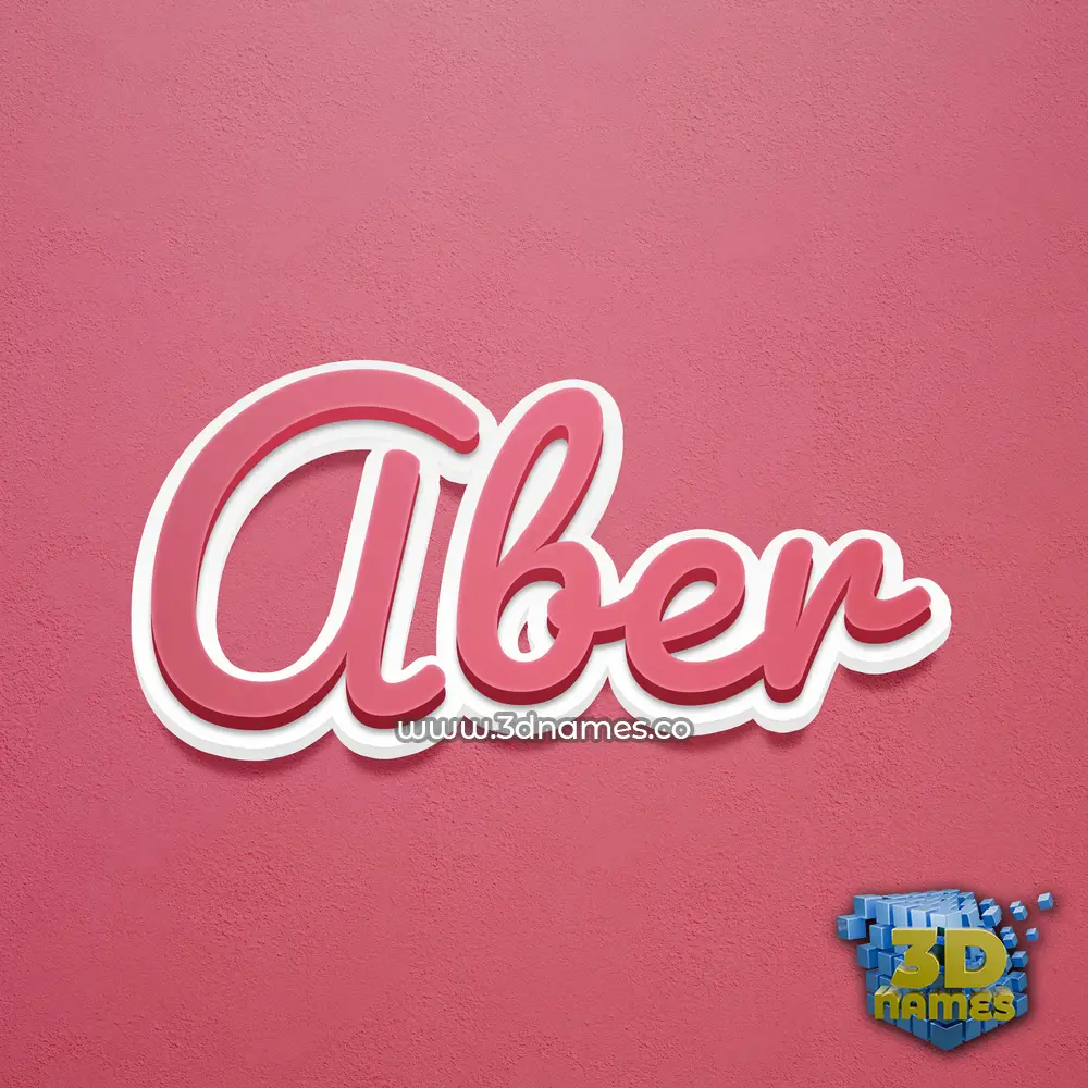 aber in Red Scribble style - 3D name wallpaper