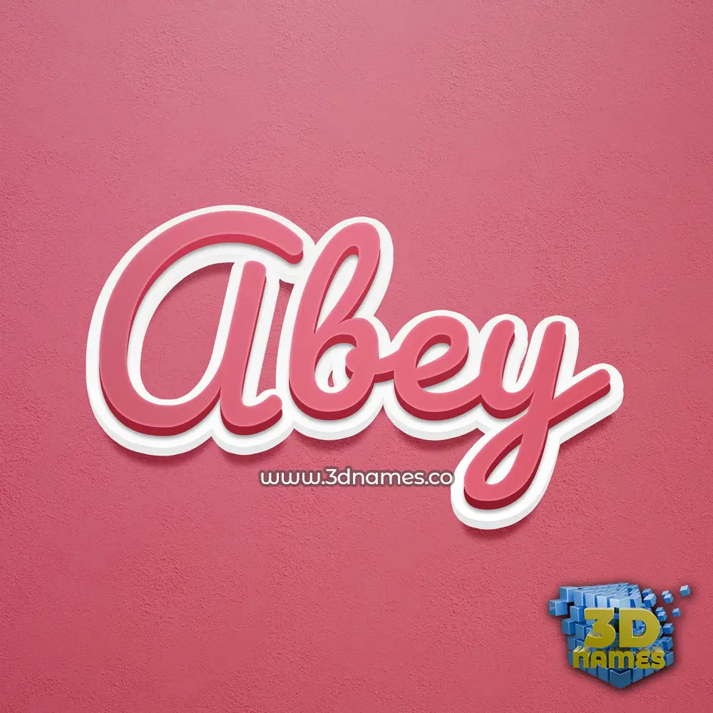 abey in Red Scribble style - 3D name wallpaper