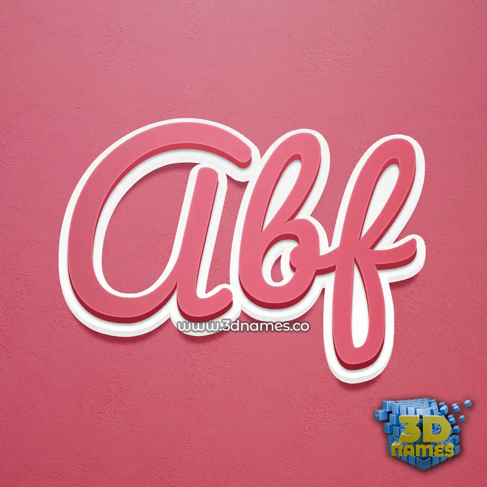abf in Red Scribble style - 3D name wallpaper
