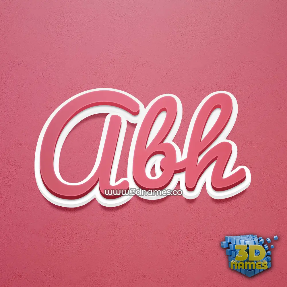 abh in Red Scribble style - 3D name wallpaper