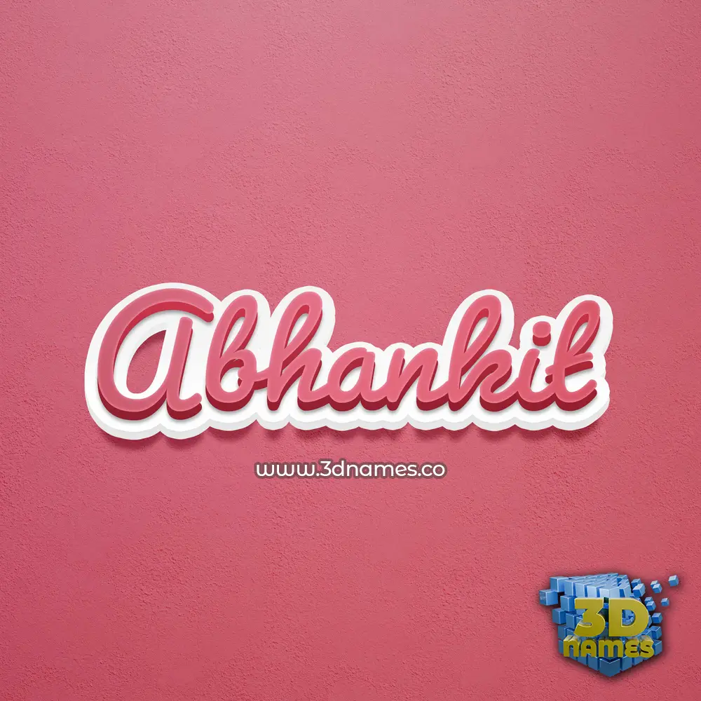 abhankit in Red Scribble style - 3D name wallpaper