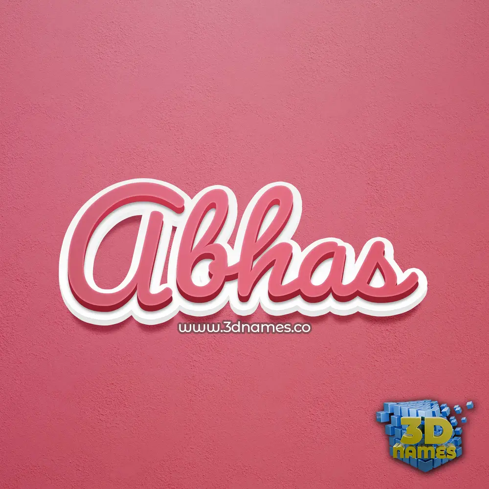 abhas in Red Scribble style - 3D name wallpaper